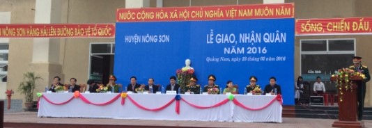 Huyện Nông Sơn long trọng tổ chức Lễ giao nhận quân năm 2016